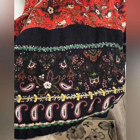 Anthropologie Akemi & Kin Sierra Shift Dress Size Small Bohemian Paisley Peasant - Picture 6 of 16